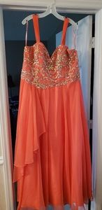 Womens plus sz 22 Melon colored prom/evening dress BLUSH PROM
